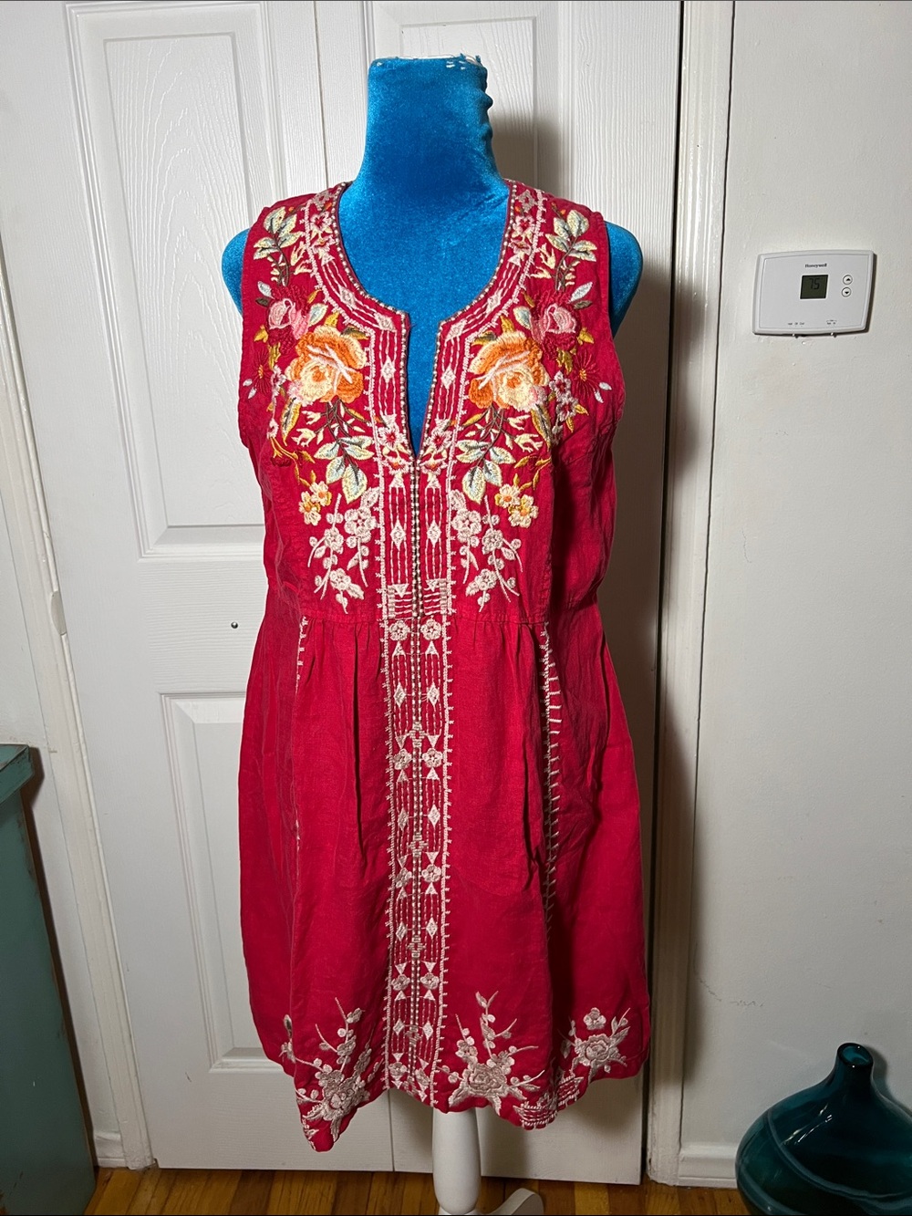 Johnny Was Linen Embroidered Dress Women’s Small